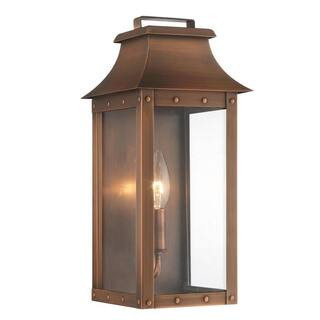 13.25 in. Copper Outdoor Hardwired Sconce with No Bulbs Included | The Home Depot