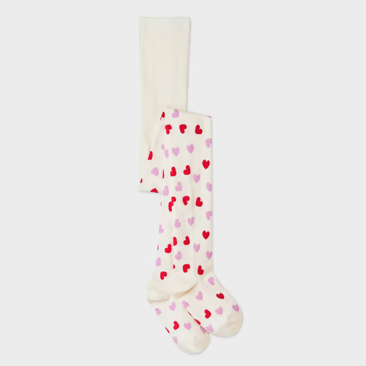 Girls' Cotton Hearts Tights - Cat & Jack™ Cream M | Target