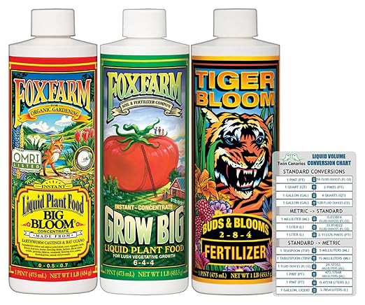 FoxFarm Liquid Nutrient Trio Soil Formula: Big Bloom, Grow Big, Tiger Bloom (Pack of 3-16 oz Bott... | Amazon (US)