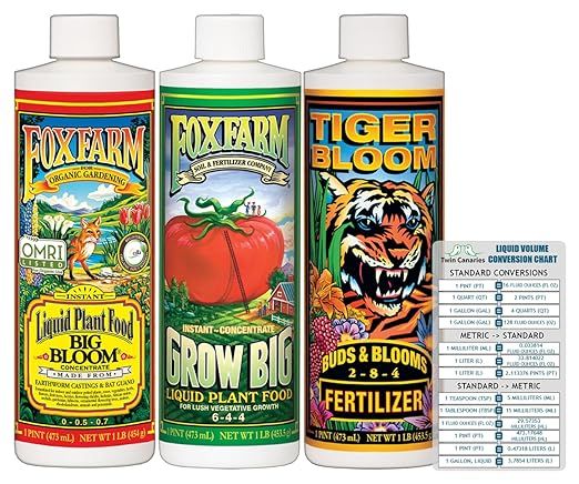 FoxFarm Liquid Nutrient Trio Soil Formula: Big Bloom, Grow Big, Tiger Bloom (Pack of 3-16 oz Bott... | Amazon (US)