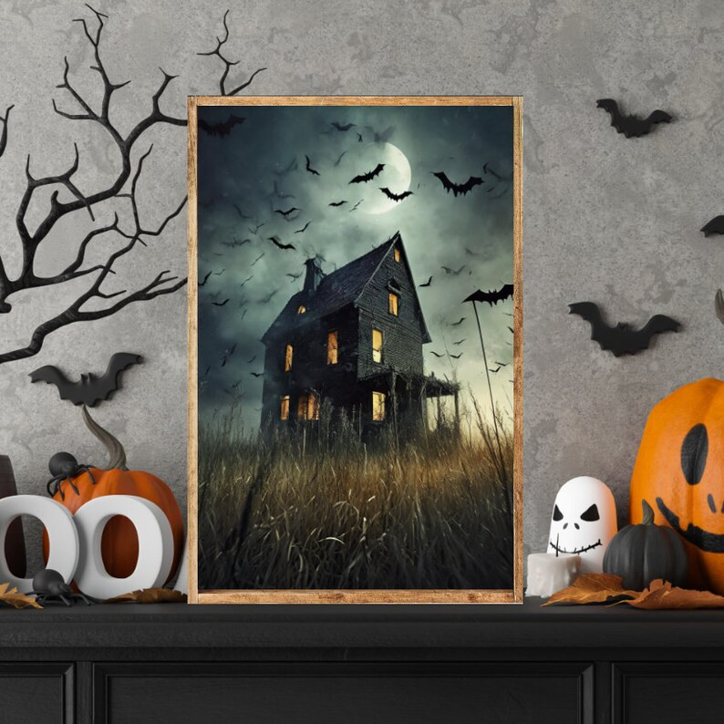 Spooky Abandoned House Canvas Printed Sign - Etsy | Etsy (US)
