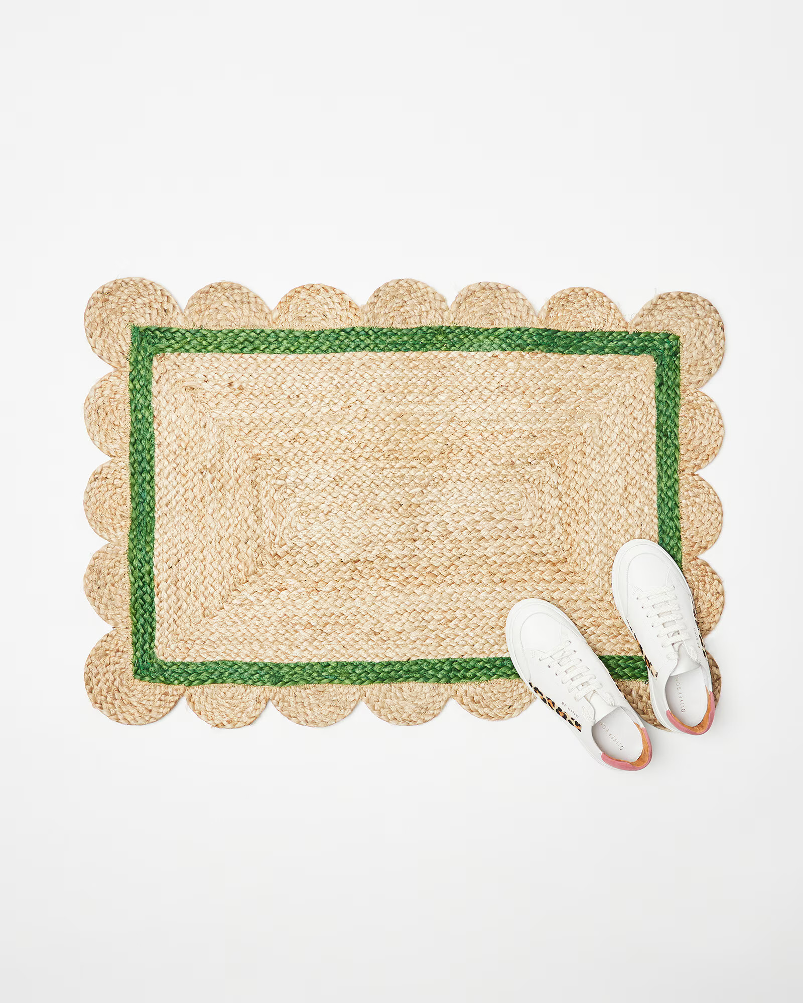 Scalloped Jute Green Doormat | Oliver Bonas | Oliver Bonas (Global)