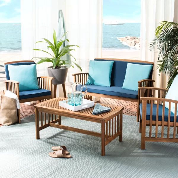 Alcazar 4 Piece Sofa Seating Group with Cushions | Wayfair North America