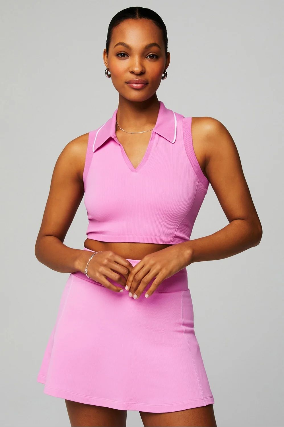 Seamless Polo Cropped Tank | Fabletics - North America