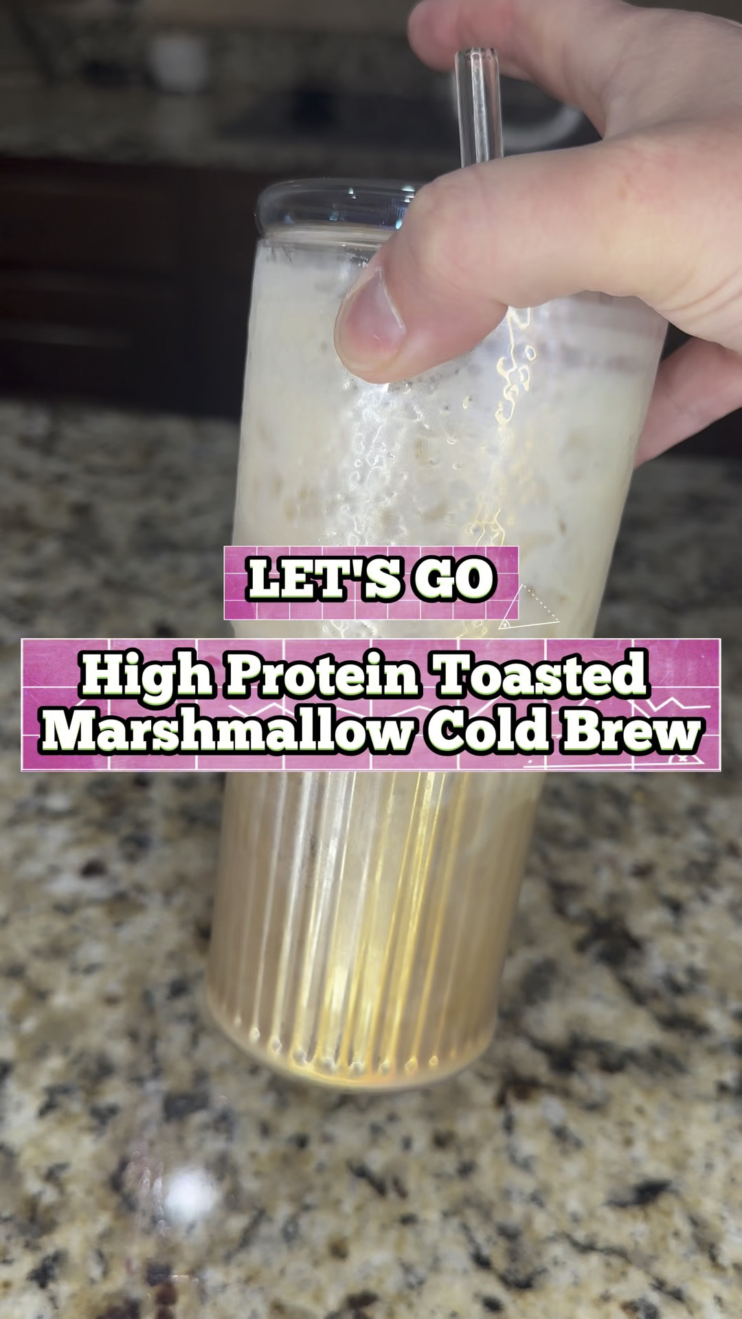 High Protein Toasted Marshmallow Cold Brew. 
1/2 cup of milk of your choice 
1.cup of marshmallow protein powder
Ice 
1.Pump of Salted Caramel syrup 
Cold Brew(I save my coffee from the day before and refrigerate) 
This is an easy way to get in more protein in your diet. 
☕️☕️Comment  “LINKS” for the protein powder! 
………………….
#proteinshake #proteincoffee #proteinrecipes #highproteindiet 

#LTKFitness #LTKU #LTKVideo