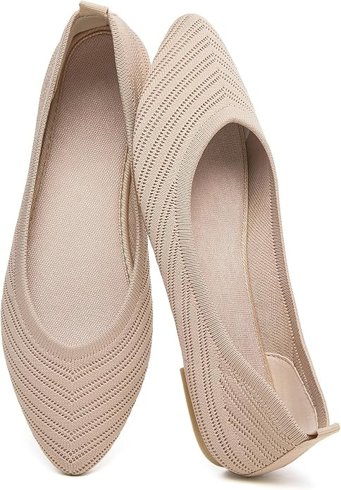 Iarus Women's Ballet Flat Shoes Mesh Knit Dress Slip on Shoes | Amazon (US)