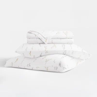 Vintage Washed 100% Long-Staple Sateen Cotton Sheet Set - Bohemian Garden Floral | Wayfair North America