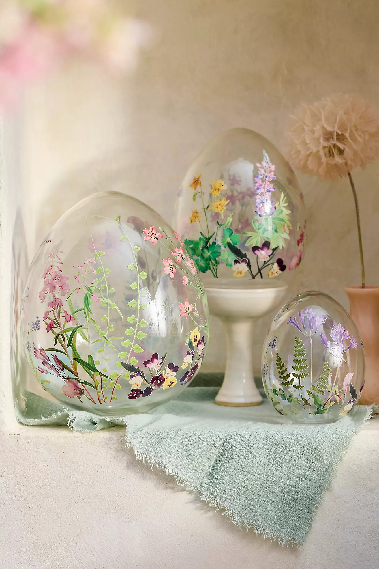 Painted Floral Glass Easter Egg | Anthropologie (US)