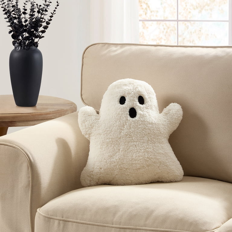 My Texas House Halloween Ivory Ghost Shaped Decorative Pillow, 16" x 14" | Walmart (US)