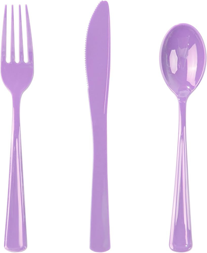 WDF 160 Piece Purple Plastic Silverware - Heavy Duty Purple Silverware Includes 80 Forks, 40 Spoo... | Amazon (US)