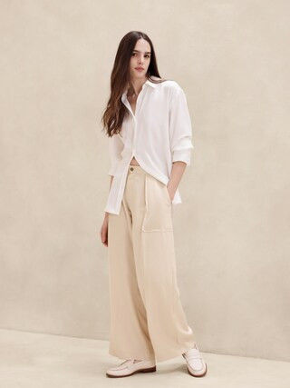 TENCEL&amp;#153 Wide-Leg Pant | Banana Republic Factory