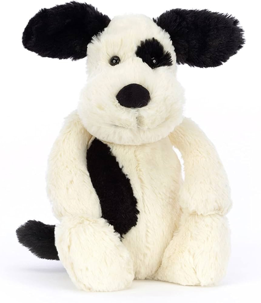Jellycat Bashful Black and Cream Puppy Stuffed Animal Plush Dog, Medium, 12 inches | Amazon (US)