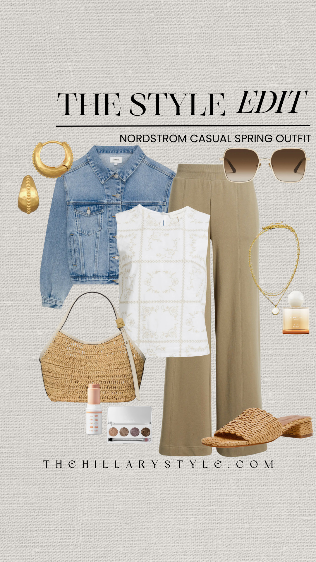 Nordstrom Casual Spring Outfit: The Quiet Luxury Edit 🌿
Spring is finally here, and I am officially ready for all the chic, casual outfits! This curated edit from Nordstrom perfectly captures the "Coastal Grandmother" and "Quiet Luxury" vibes that are trending for the season. The base is an elevated pair wide leg trousers with a gorgeous patterned top, but the real stars are the textures. A straw bag and matching woven mules instantly add that perfect spring touch. Finish it off with a classic denim jacket and some timeless gold jewelry for an effortlessly cool look that goes from brunch to errands. All these items are available now at Nordstrom!

#TheHillaryStyle #Nordstrom #NordstromHaul #SpringFashion2026 #QuietLuxury #CoastalGrandmother #CapsuleWardrobe #LinenOutfits #SpringStyle #PinterestInspired #LTKSpring #LTKStyle #DenimJacket #RattanBag 

 

#LTKootd #LTKSeasonal #LTKOver40
