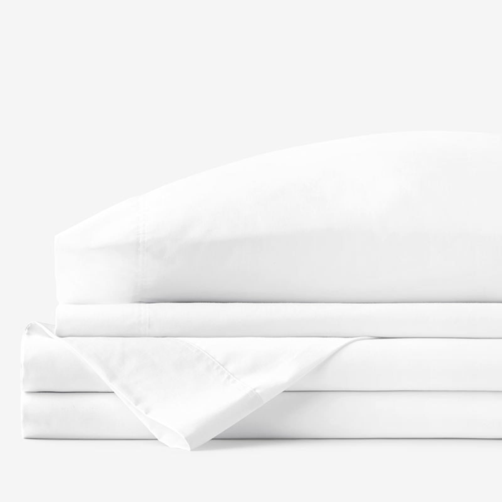Classic Smooth Wrinkle-Free Sateen Bed Sheet Set - White, Twin | The Company Store