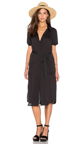 L'Academie The Shirt Dress in Black | Revolve Clothing