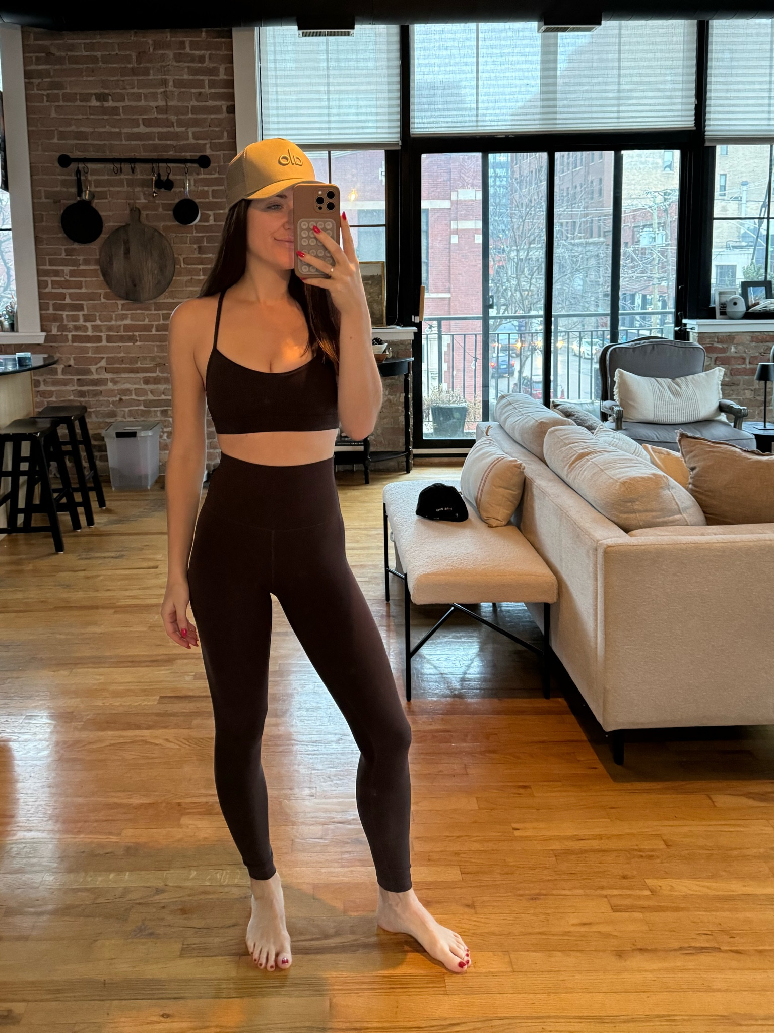 Wearing a 4 in the sports bra and 0 in the leggings. Sweat proof. Wore to Yoga! 

#LTKfitness