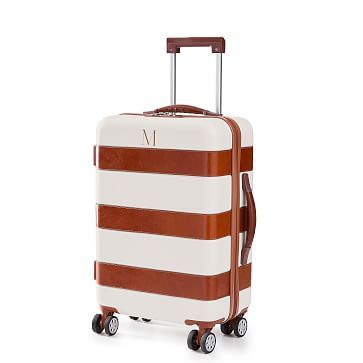 Striped Leather Carry-On Luggage | Mark and Graham | Mark and Graham