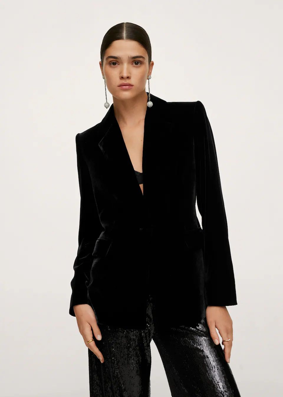 Velvet structured blazer | MANGO (US)