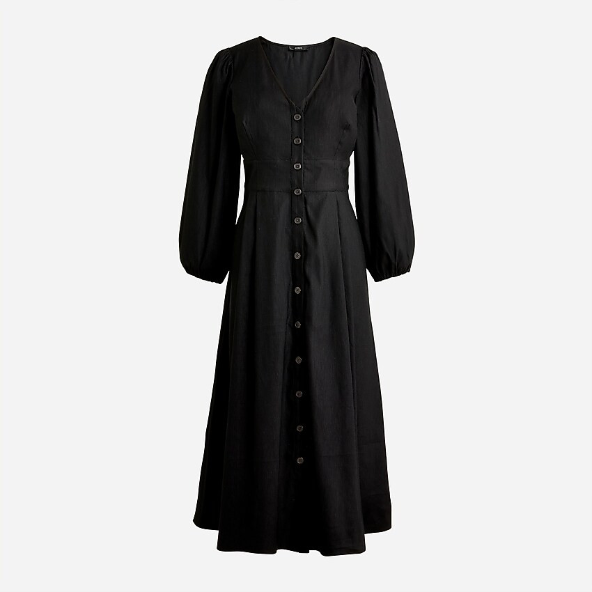Stretch viscose blend button-front midi dress | J. Crew US