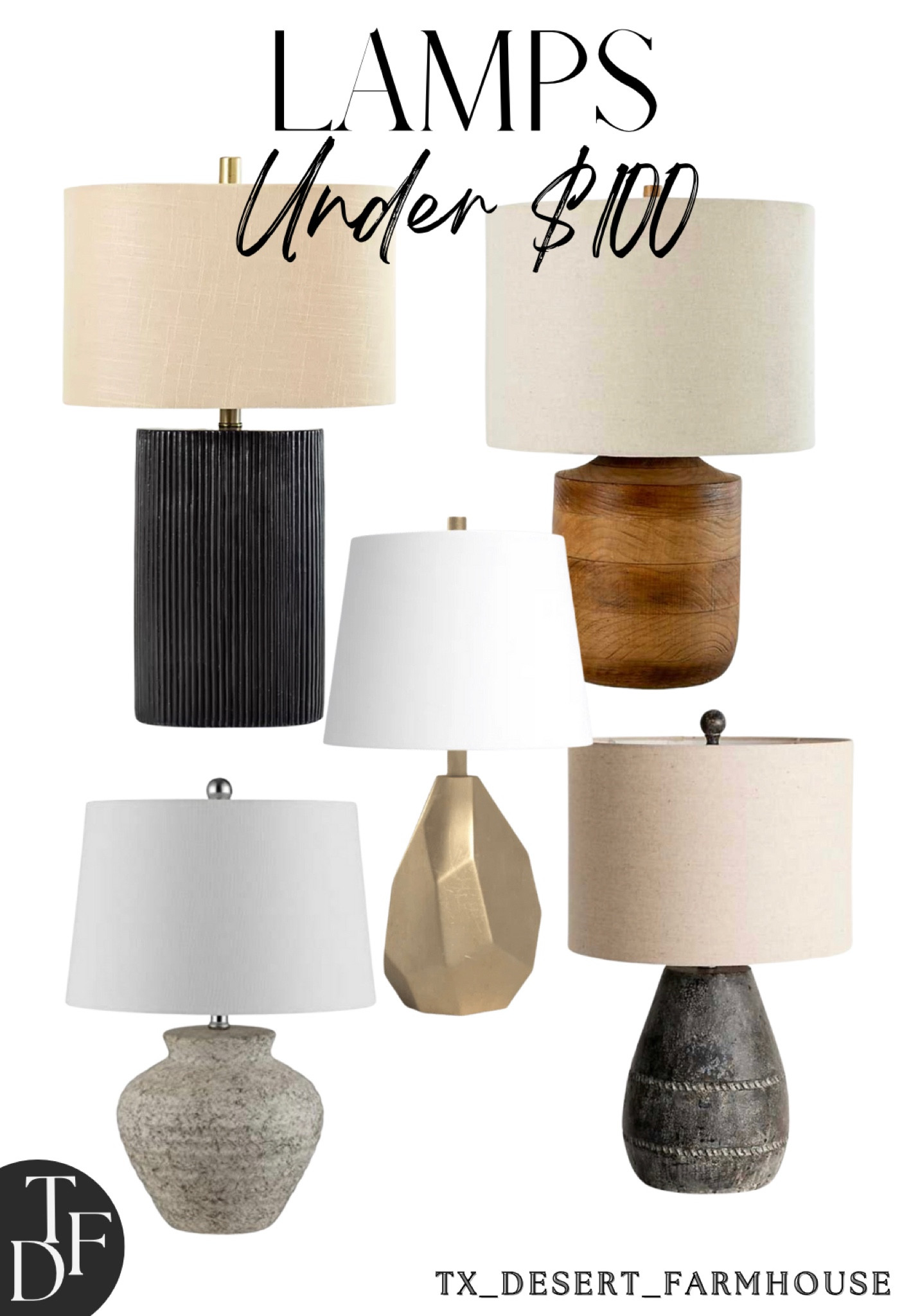 Table Lamps Under $100

#lamp #lamps #tablelamps #decor #homedecor #shelfdecor #tabledecor #light #lighting #livingroom #entryway #entrywaytable #bedroom #nightstand #nighstanddecor #bedroomdecor #home #interior #interiordesign #farmhouse #modernfarmhouse #lampshade #lampsunder100 

Hudson Brown Wood Table Lamp

Brooks Black Ribbed Table Lamp

Black Concrete Porter Table Lamp

Vanessa Resin Table Lamp

SAFAVIEH Lighting Collection Ledger Rustic Farmhouse Light Grey Ceramic 23-inch Bedroom Living Room Home Office Desk Nightstand Table Lamp (LED Bulb Included)

#LTKfamily #LTKhome #LTKunder100