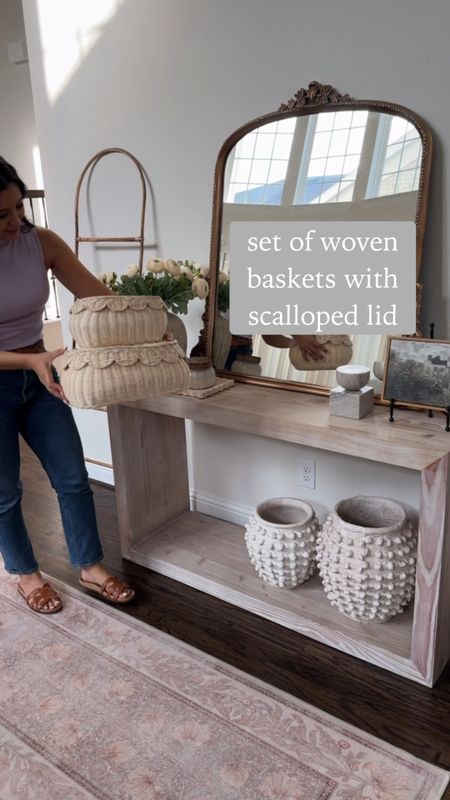 AMAZON FIND ✨🙌🏼

I am loving in my home! This set of woven baskets with scalloped lids look so designer inspired but for less! They give me Serena and Lily feels and coastal vibes. I just adore them! 

could be used:
+ in an entryway
+ bathroom
+ built-ins
+ console tables

when extra storage is also beautiful and decorative it’s a win-win 🤗 linked em in my bio!

#LTKFindsUnder100 #LTKFindsUnder50 #LTKHome