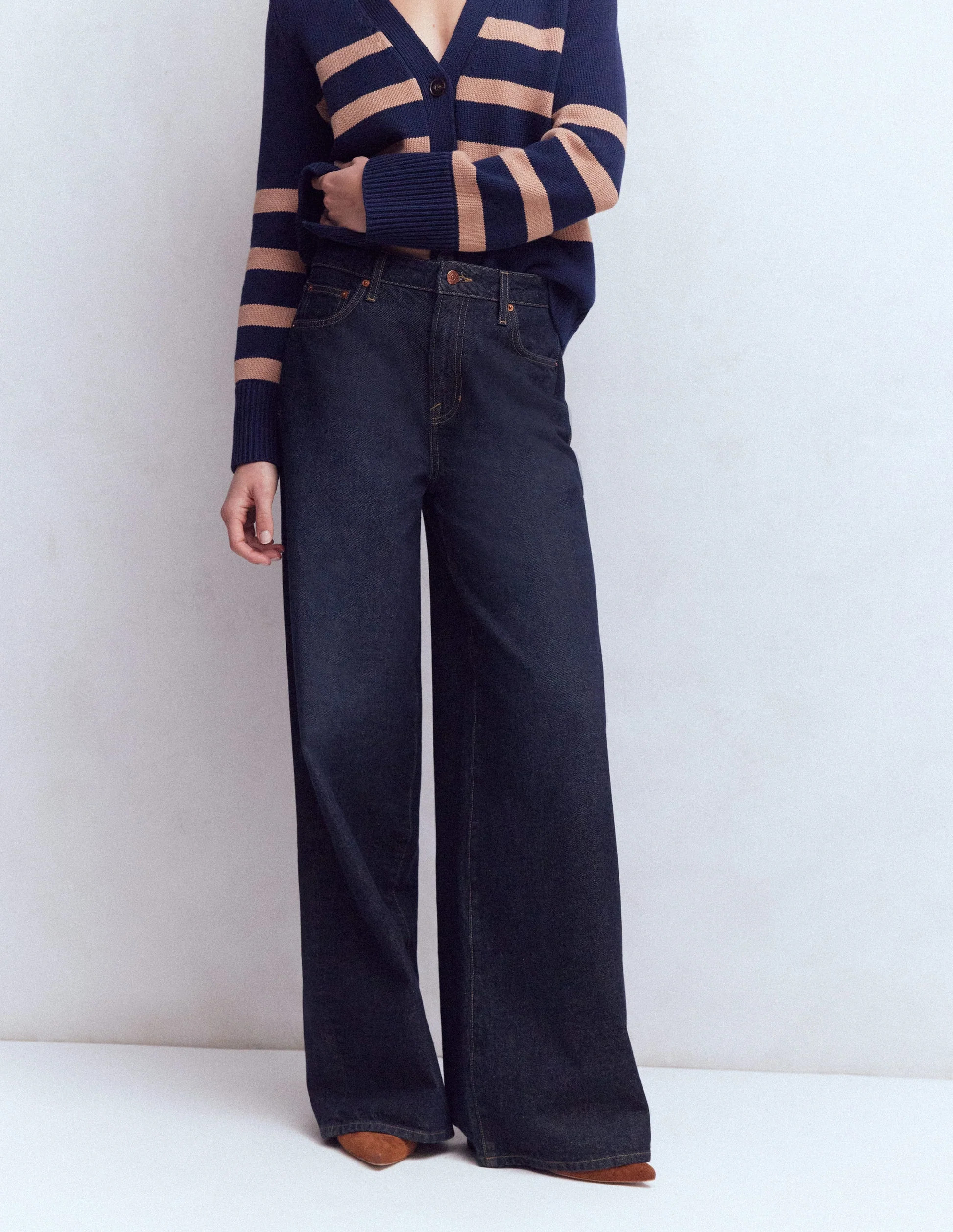 Relaxed Wide Leg Jeans-Indigo | Boden UK