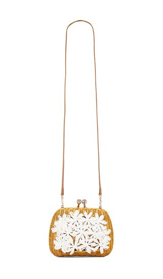 x REVOLVE Lolita Frame Flora Clutch in Light Honey & White Flowers | Revolve Clothing (Global)