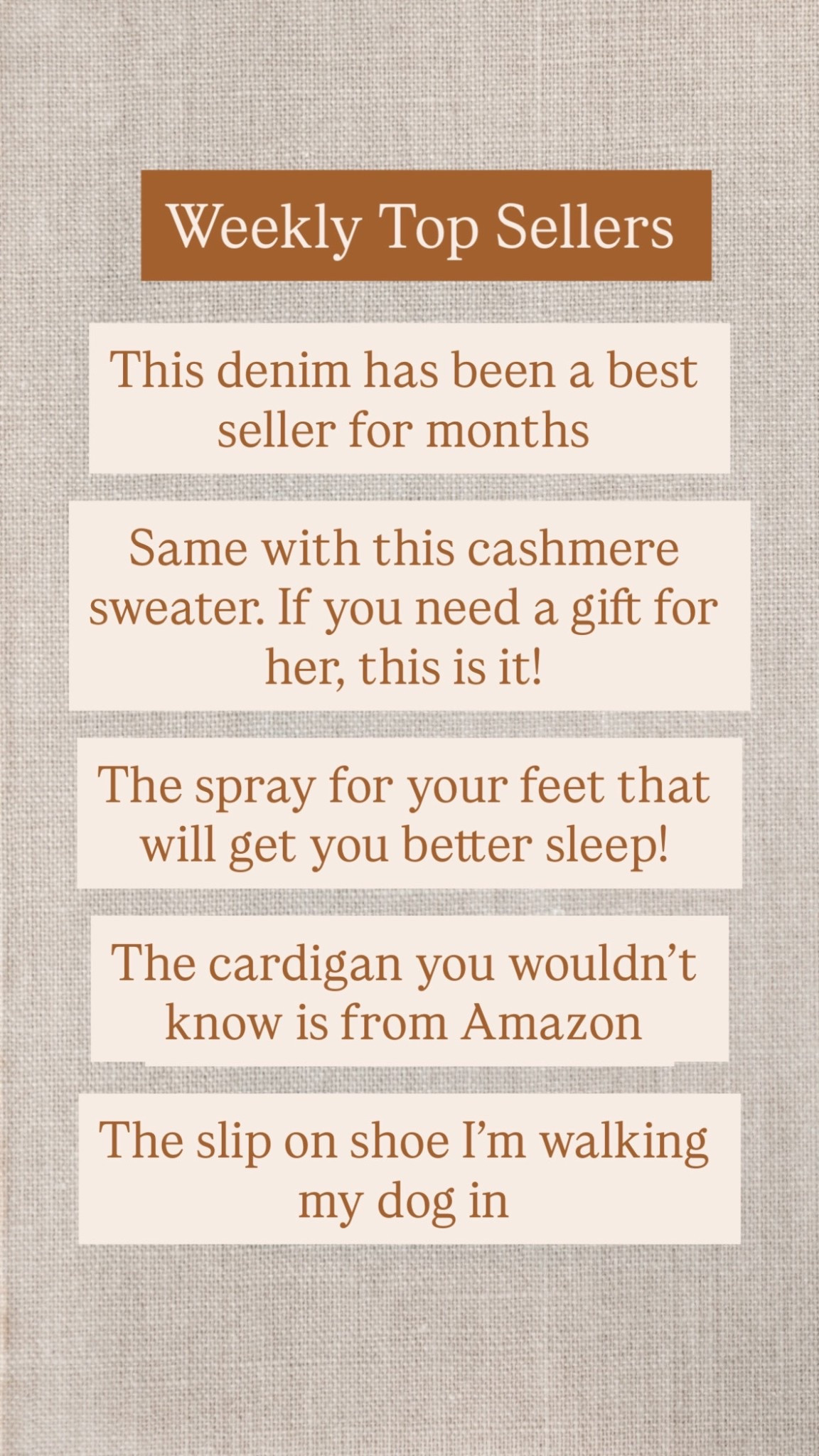 Weekly best sellers are in! A few that you gals have been loving for MONTHs! 

Denim 
Beauty 
Shoes 

#LTKTall #LTKGiftGuide #LTKootd