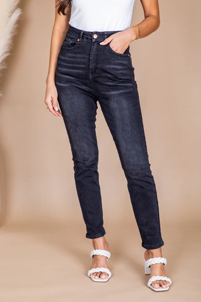 Bianca Black Vintage Straight Leg Jeans | Pink Lily
