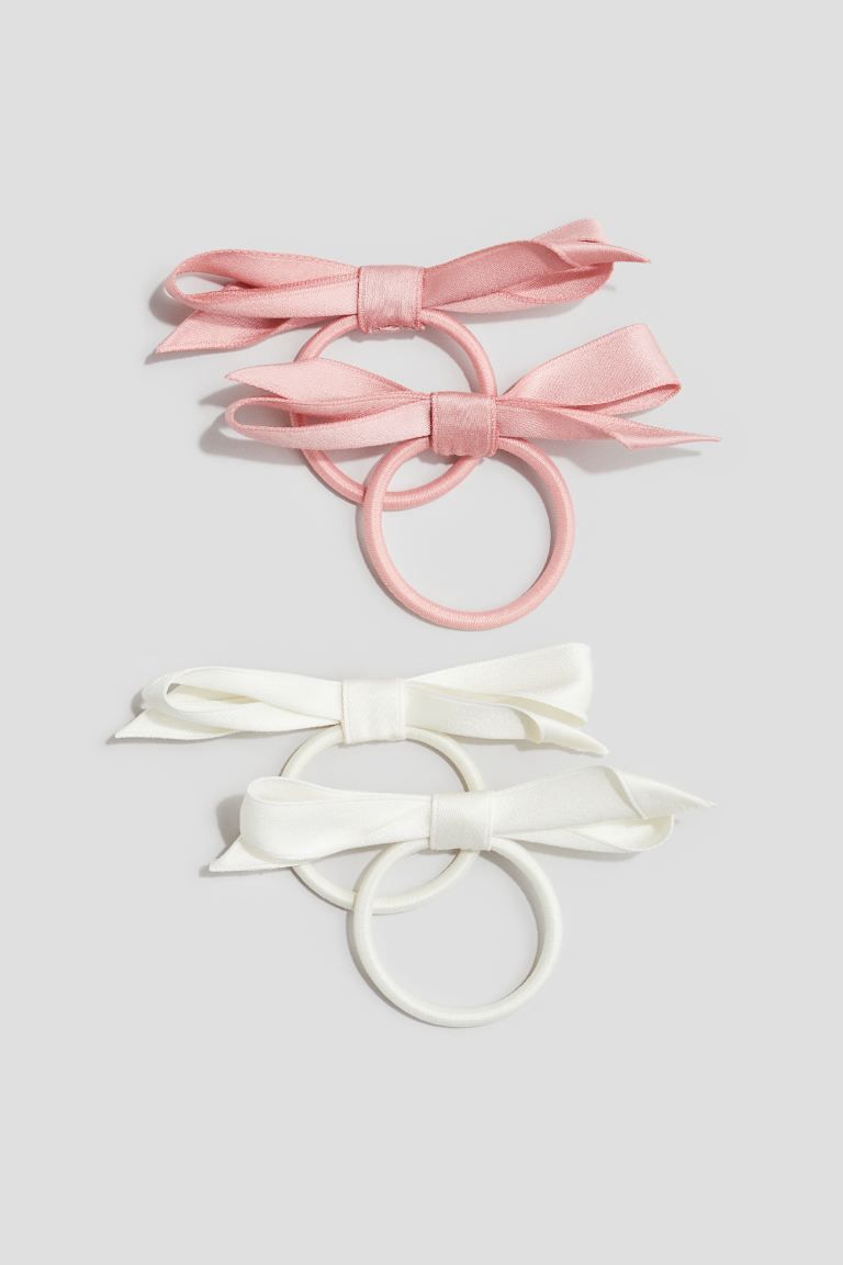 4-pack Bow-detail Hair Elastics | H&M (US + CA)