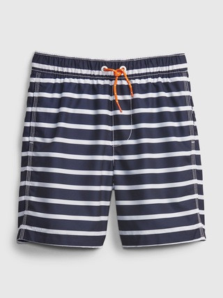 Kids 100% Recycled Polyester Stripe Swim Trunks | Gap (US)