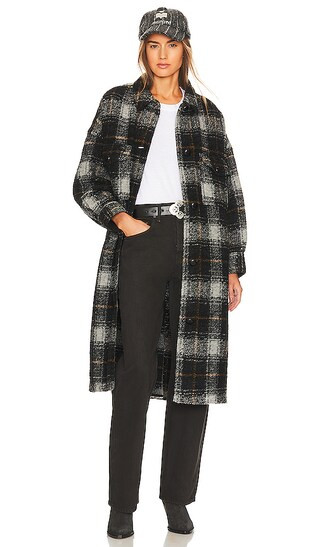 Fontizi Coat in Anthracite | Revolve Clothing (Global)