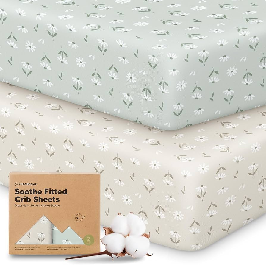 KeaBabies 2-Pack Organic Crib Sheets for Boys, Girls - 52x28 Fitted Crib Mattress Sheet Neutral, ... | Amazon (US)