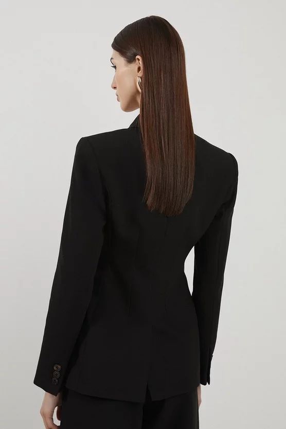 Tall Clean Tailored Grosgrain Tipped Single Breasted Blazer | Karen Millen UK + IE + DE + NL