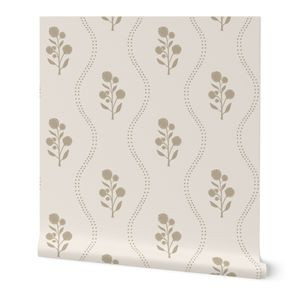 Wallpaper in Wildflower Stripe - Neutral | Spoonflower