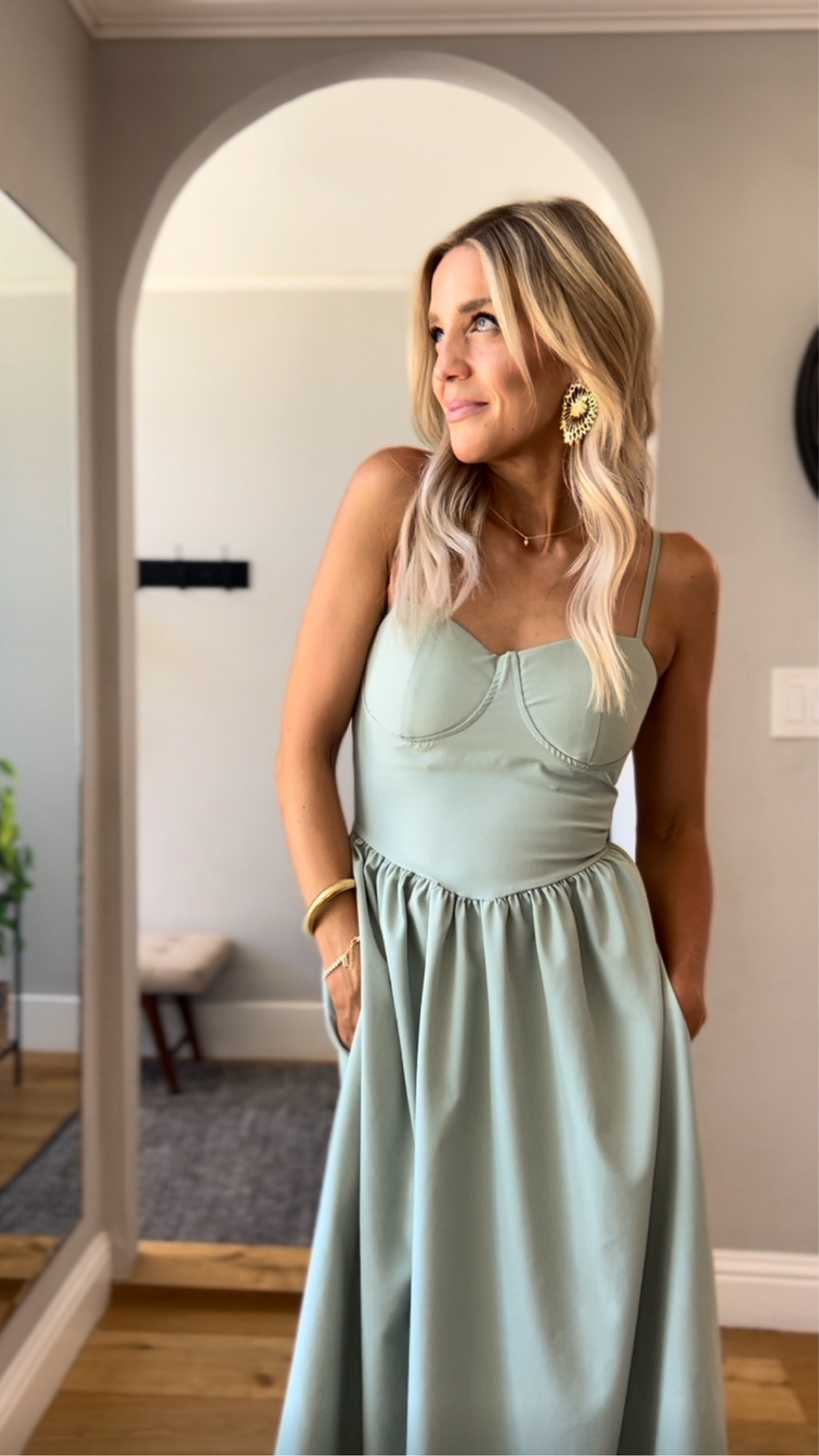 green corset dress amazon Sage Maeve Corset Midi Dress - Elegant Women's Fashion main image 0