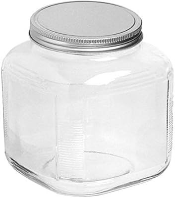 Anchor Hocking 1-Gallon Cracker Jar with Lid, Brushed Aluminum, Set of 4 | Amazon (US)