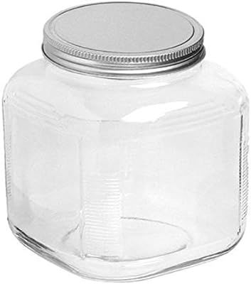 Anchor Hocking 1-Gallon Cracker Jar with Lid, Brushed Aluminum, Set of 4 | Amazon (US)
