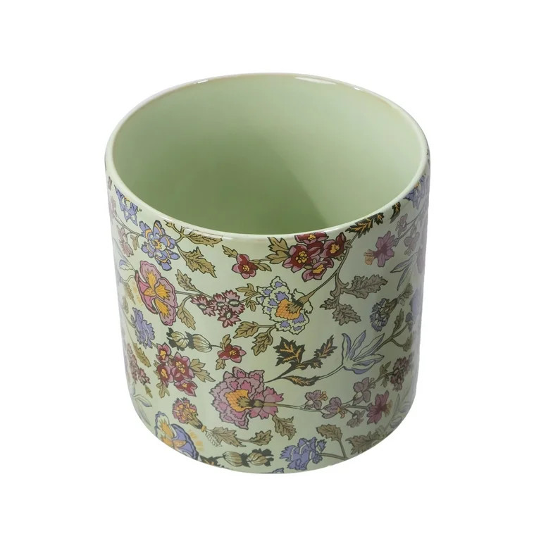 Beautiful 8" Sage Wildflower Footed Ceramic Planter by Drew Barrymore | Walmart (US)
