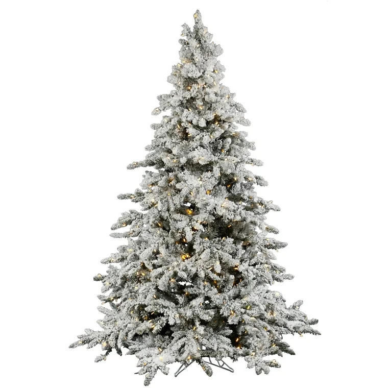 Vickerman 4.5' Flocked Utica Fir Artificial Christmas Tree, Warm White LED Lights - Walmart.com | Walmart (US)