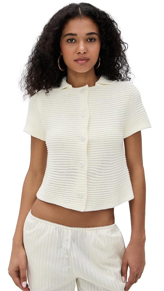 Women's Ribbed Knit Button Tee | Amazon (US)