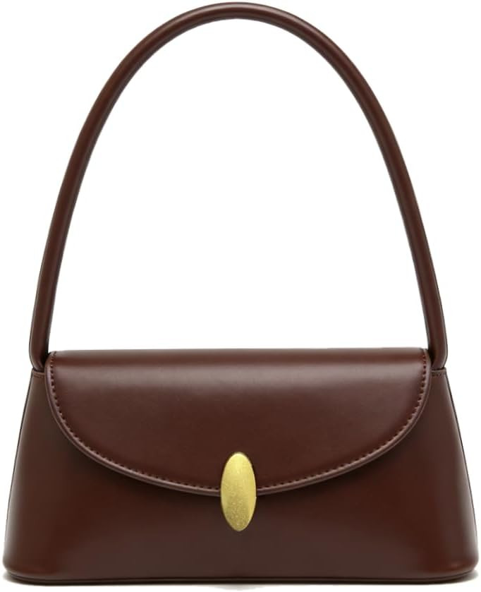 Shoulder Bags for Women Vintage Handbag Retro Classic Small Purse Cute Hobo Handbag (Dark Brown) | Amazon (US)