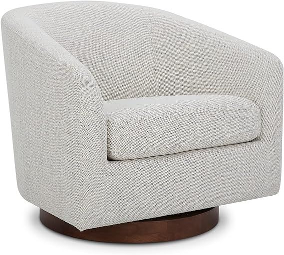 CHITA Swivel Accent Chair, Fabric Barrel Chair for Living Room, Ivory | Amazon (US)