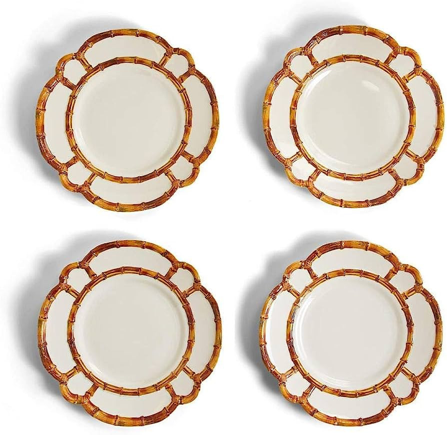 Two's Company Set of 4 Bamboo Touch Dinner Plate | Amazon (US)
