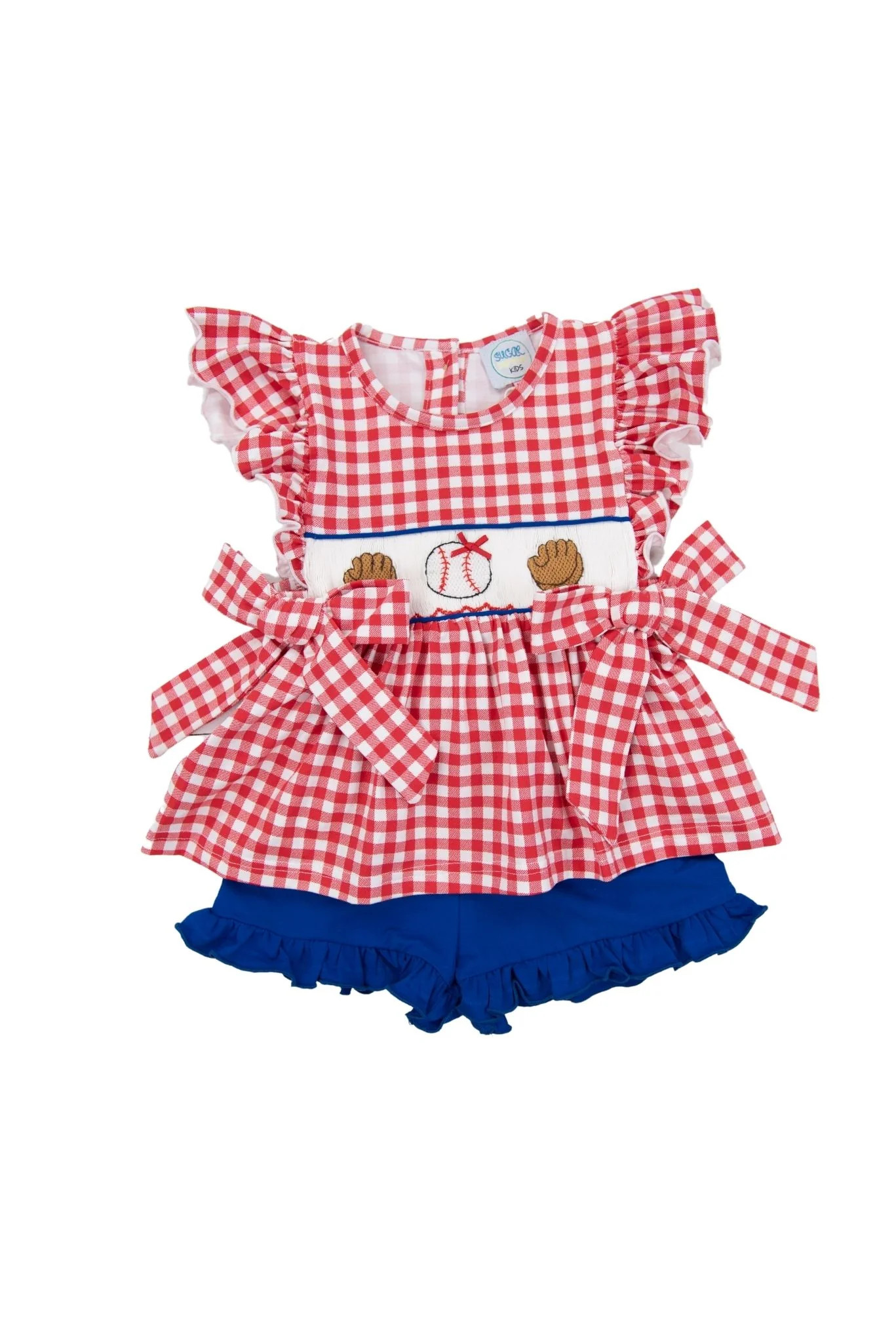 Girls Smocked Home Run Shorts Set | Sugar Dumplin' Kids