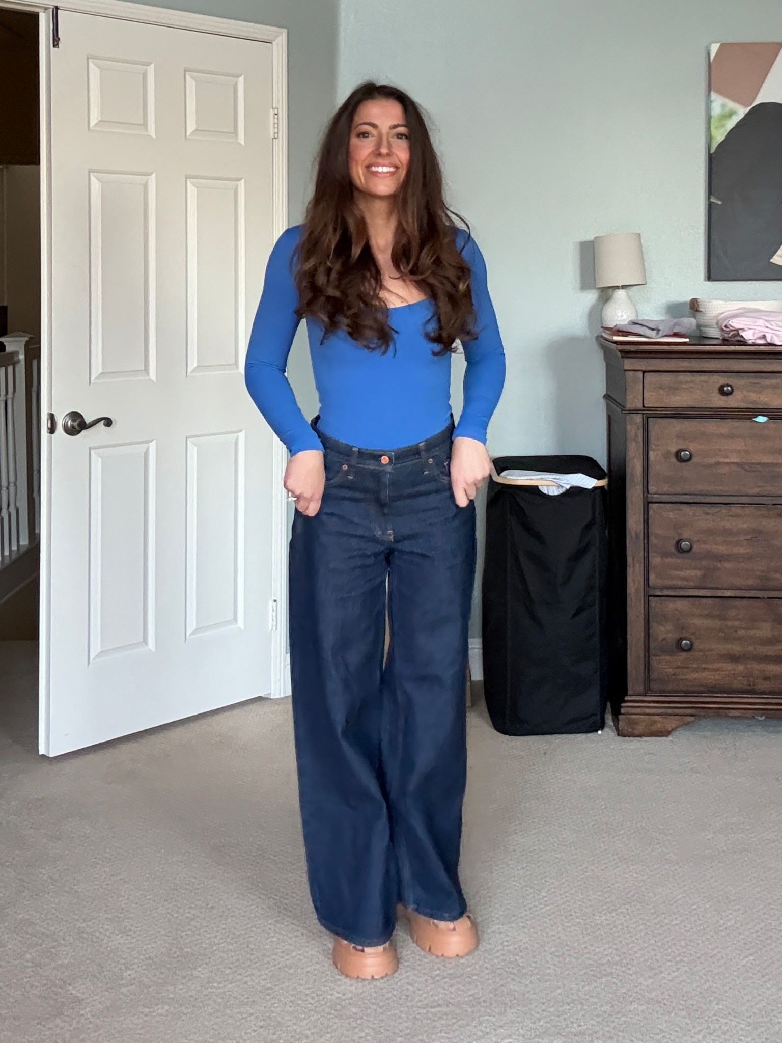 easy date night outfit that didn’t require overthinking. comfortable, flattering, and felt like me.

the bodysuit is fitted and soft with a wide neckline that shows bra straps, so i skipped a bra and wore my favorite cakes nipple covers instead. smooth, secure, and honestly a non-negotiable for tops like this.

gap jeans surprised me in the best way. i haven’t bought denim from gap in years, but these fit really well through the waist and hips and are easy to dress up or down. i ordered a 24 petite and they’re still a touch long on me, which tracks because i’m short.

the shoes are comfortable enough for walking but still feel pulled together. i sized down half a size from my usual 8 to a 7.5 and that was the right call.

linked everything here 🤍

fit + sizing:
• bodysuit: fitted, true to size
• jeans: gap size 24 petite
• shoes: size 7.5 (normally an 8)
• height: 5’3” | weight: 130 lbs


mom date night outfit
petite mom outfit
southern california mom style
simple date night look
casual chic outfit
gap petite jeans
fitted bodysuit outfit
comfortable date night outfit
everyday mom style
socal outfit inspiration
minimal mom fashion
simple but cute mom outfit
neutral mom outfit
effortless date night look
petite wide leg jeans