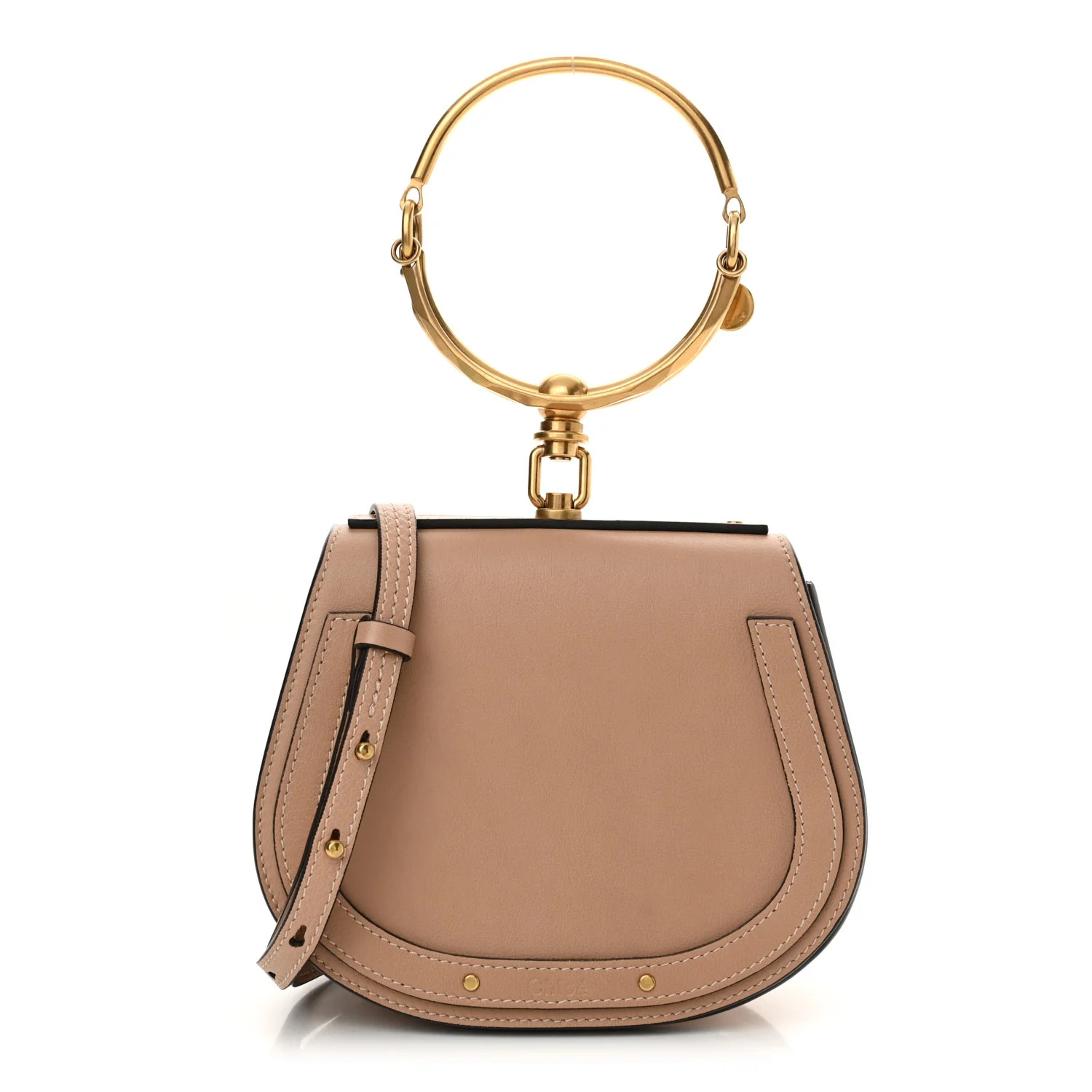 Calfskin Suede Small Nile Bracelet Bag Biscotti Beige | FASHIONPHILE (US)