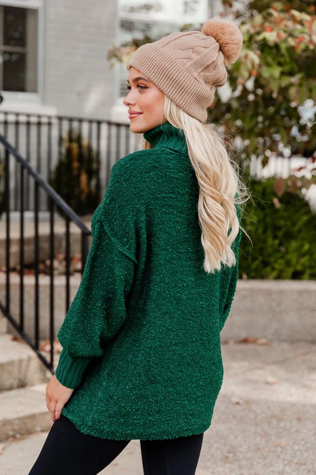 Haven't You Heard Hunter Green Turtleneck Sweater | Pink Lily
