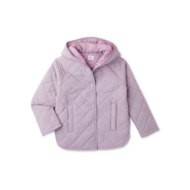 Wonder Nation Girls’ Quilted Hood Jacket, Sizes 4-18 & Plus | Walmart (US)