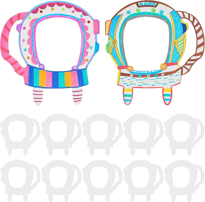 Sratte 10 Pcs Astronaut Helmet Paper Space Astronaut Helmet Craft DIY for Party Blank Paper Masks Craft for Birthday Cosplay DIY Color Your Own Space Birthday Party Decorations | Amazon (US)
